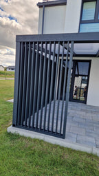 Set glisieră 1 metru 11 lamele  – Glisiere metalice pentru panouri culisante lemn, exterior, pergole – Sistem complet premium GLISIERE IEFTINE