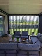 Panou la dimensiuni personalizate LUMINAL cu Glisiere Metalice + 11 Lamele Metalice -dimensiuni panou (H 100cm - dimensiuni personalizate)) – Sistem Tip Jaluzea Premium pentru Pergole și Terase PANOU DIMENSIUNI PERSONALIZATE METAL