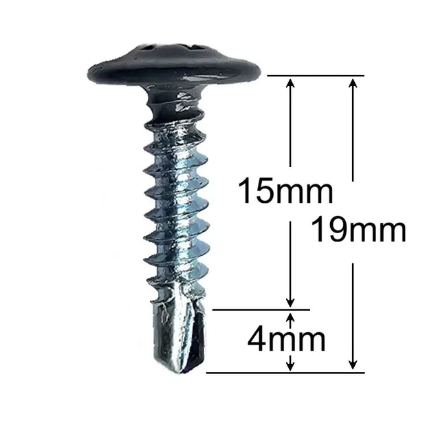 Surub Autoforant Cap Plat 4.2×19 mm Negru 50 buc GLISIERE IEFTINE Hover Image