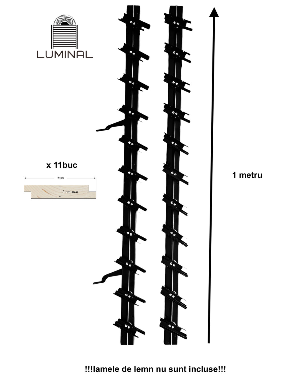 1 Set de glisiere din Metal – Sistem de Închidere pentru Foișoare, Balcoane și Terase de 1 metru - GLISIERE IEFTINE