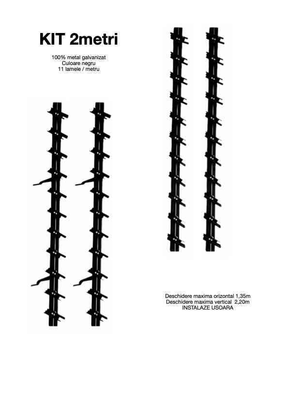 Set de glisiere 2 metri din Metal (2metri liniari)  – Sistem de Închidere pentru Foișoare, Balcoane și Terase de 1 metru (Copie) (Copie) LUMINAL Hover Image