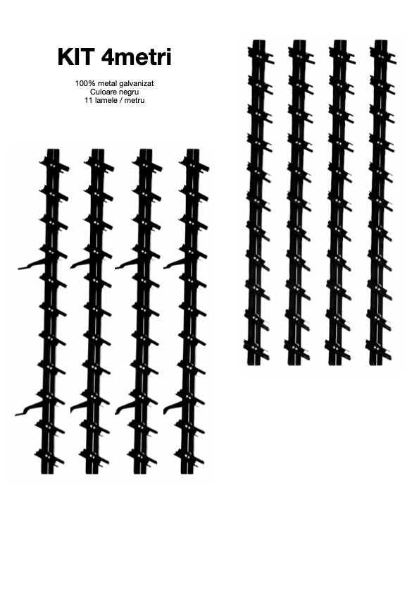 Set de glisiere din Metal 4 metri  (4metri liniari)  – Sistem de Închidere pentru Foișoare, Balcoane și Terase de 1 metru (Copie) LUMINAL